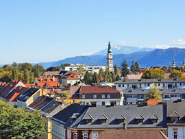 Blick über Klagenfurt im Oktober
